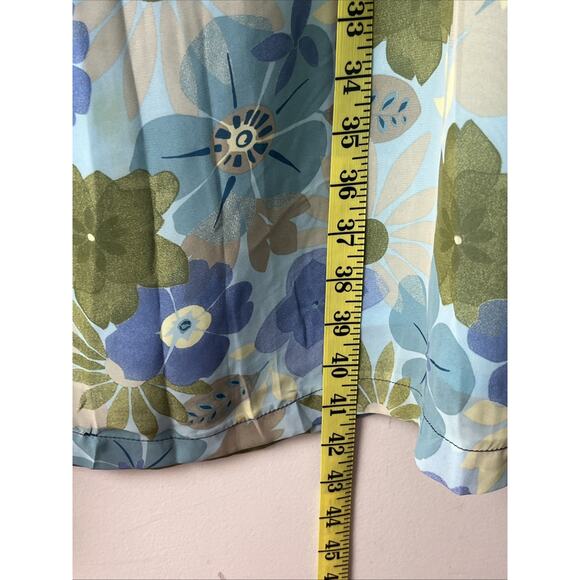 Old Navy V Neck Chiffon Midi Tank Dress Size 16 Blue Floral V Neck Lightweight - Picture 8 of 11